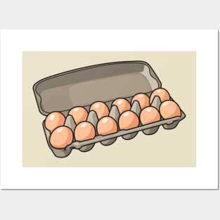 Egg carton cartoon illustration Posters and Art